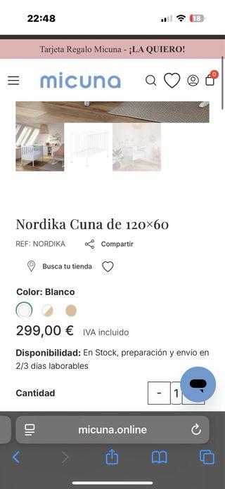 Cuna Micuna Nordika Madera Haya
