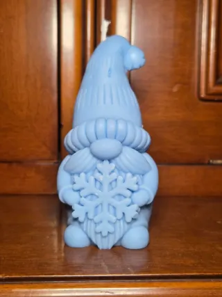 Vela Gnomo Copo de Nieve Azul