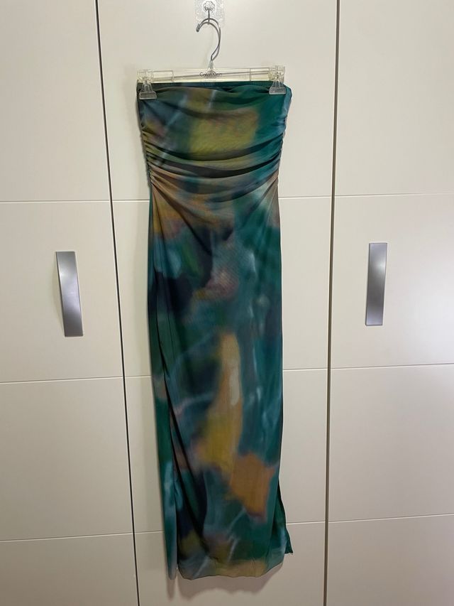 Vestido Shein palabra de honor estampado TXS