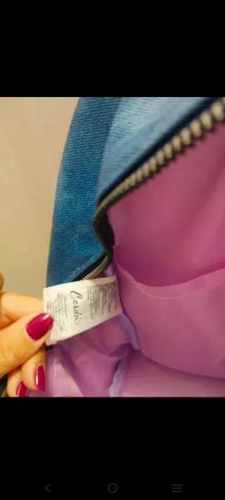 Mochila Stitch vaquera azul y rosa