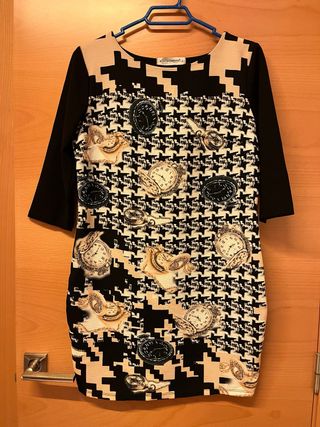 Vestido Rinascimento Talla S Estampado Relojes