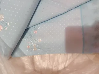 Set Matrimoniale Misto Seta azzurro