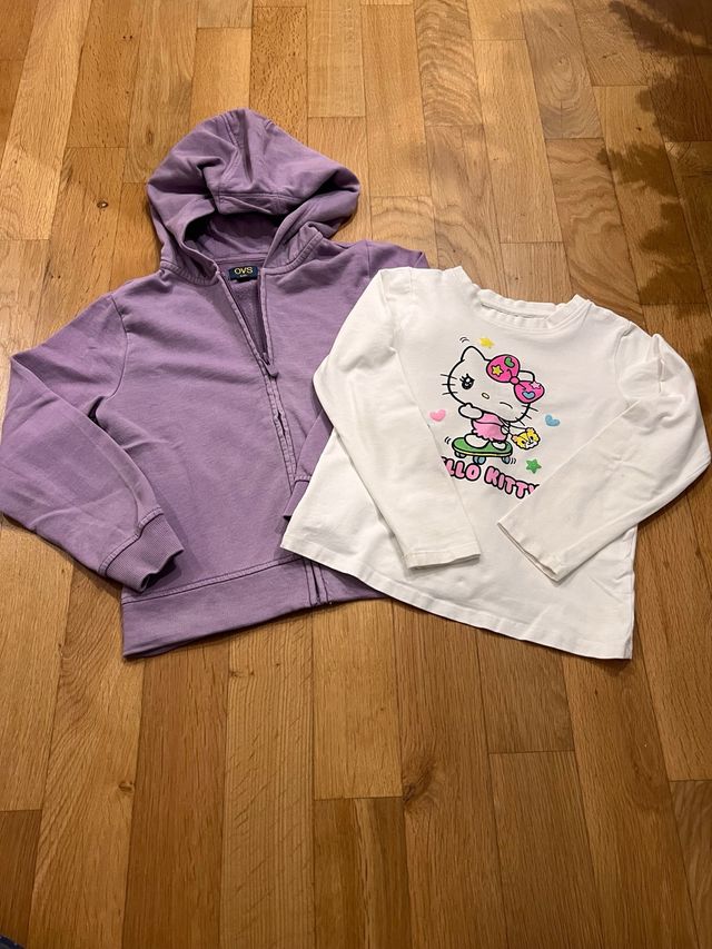 Felpa Hello Kitty OVS e maglietta bianca