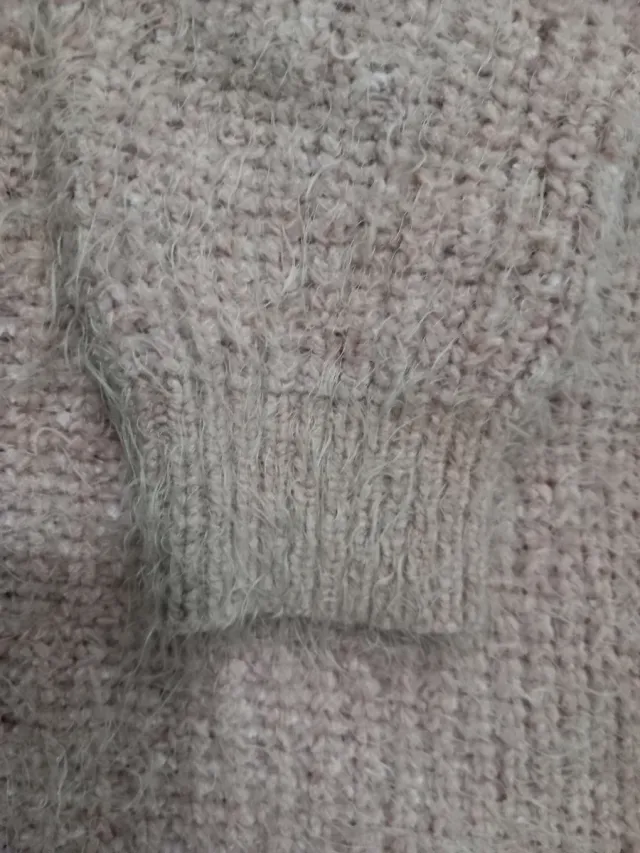 Maglione morbido grigio-rosa