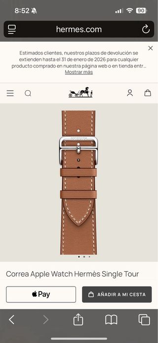 Correa Hermès iWatch Marrón