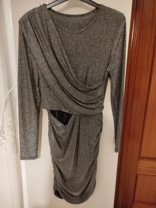 Vestido fiesta plateado