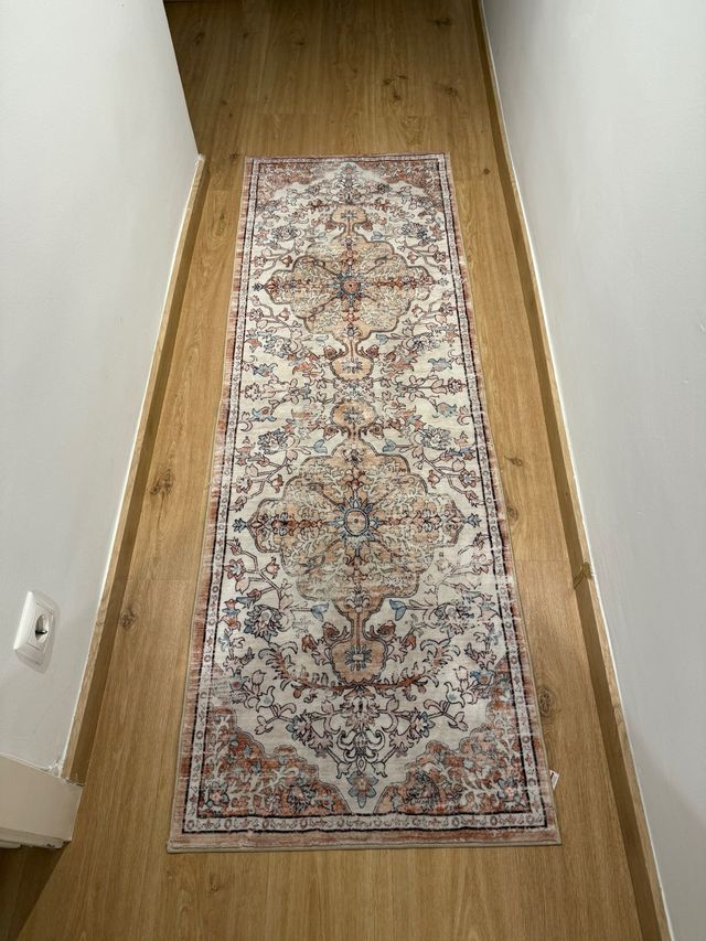 3 Alfombras Pasillo Beige y Naranja