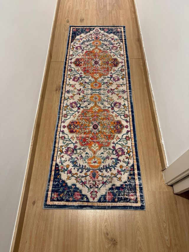 3 Alfombras Pasillo Beige y Naranja