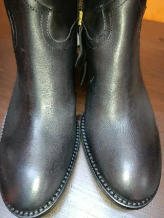 Stivaletti pelle e cuoio Carla G. Donna Neri Nuovi