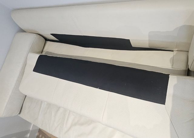 Sofá blanco crema de  piel de Habitat