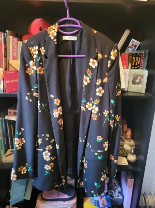 Americana Mango flores negra multicolor