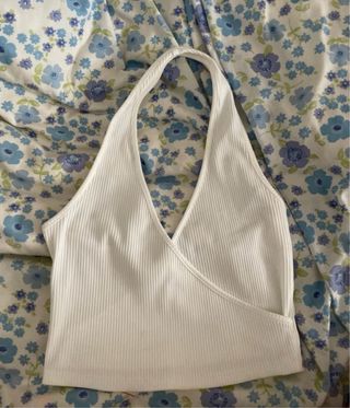 Top Bershka blanco halter