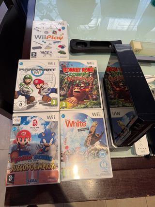 Consola Wii Negra + Juegos y Mandos