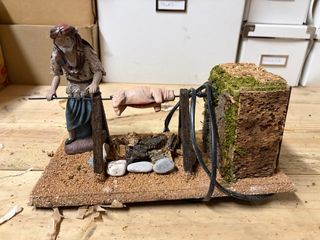 Belén Artesanal completo hecho a Mano + 58 piezas