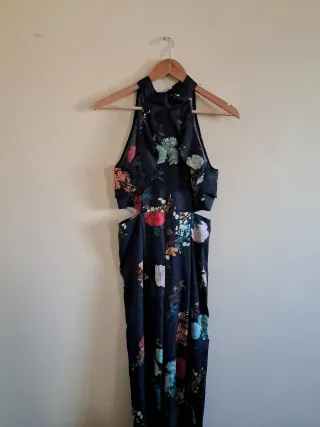 Mono largo estampado floral negro talla S