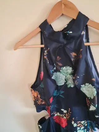 Mono largo estampado floral negro talla S