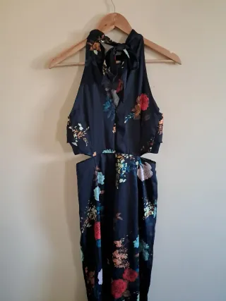 Mono largo estampado floral negro talla S