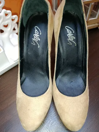 Scarpe Carla G donna 37 beige Nuove in camoscio