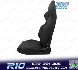 ASIENTO BAQUET UNIVERSAL LOOK SPARCO CUERO NEGRO