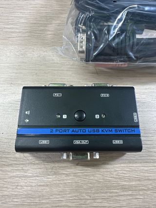 Aisens Conmutador Kvm Vga Usb 1U-2Pc+Cable Negro