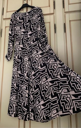 Vestido H&M Negro y Blanco Geométrico