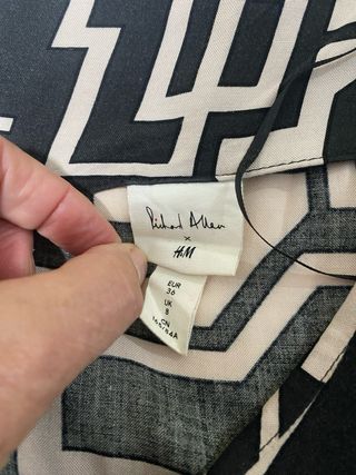 Vestido H&M Negro y Blanco Geométrico