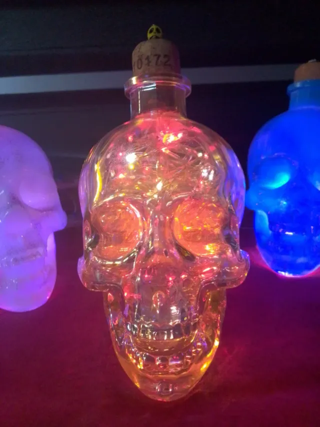 Luci LED a forma di teschio con telecomando