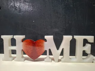 Scritta HOME RESINA artigianale cm22x7