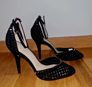 Zapatos de fiesta Zara negros y dorados