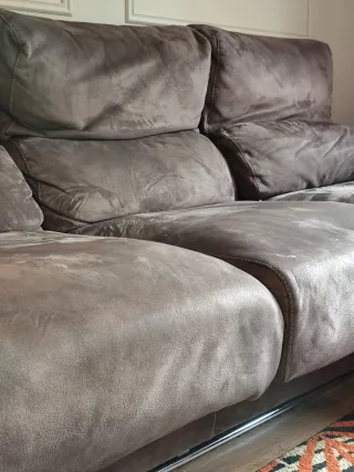 Sofá Chaise Longue marrón nobuk