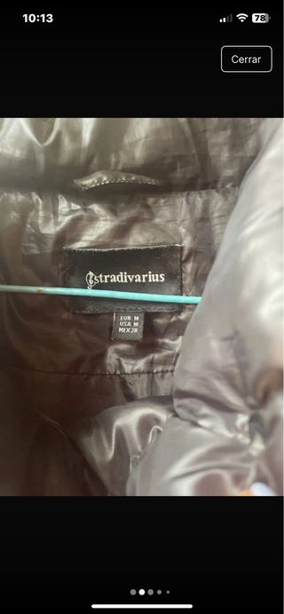 Cazadora Stradivarius negra acolchada