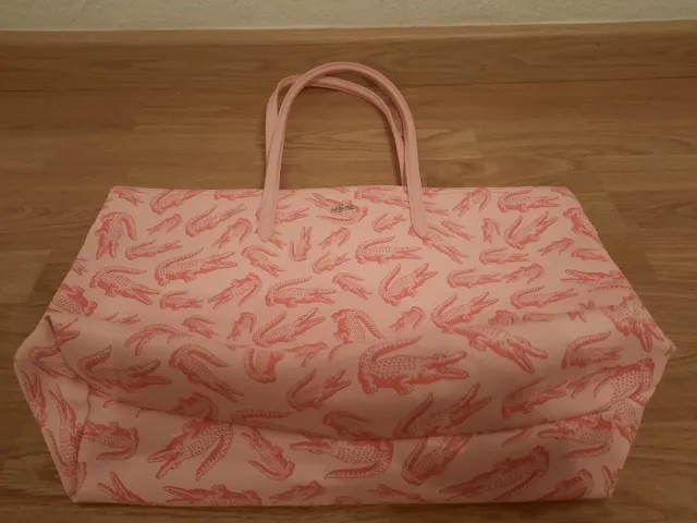 Bolso shopper Lacoste rosa estampado