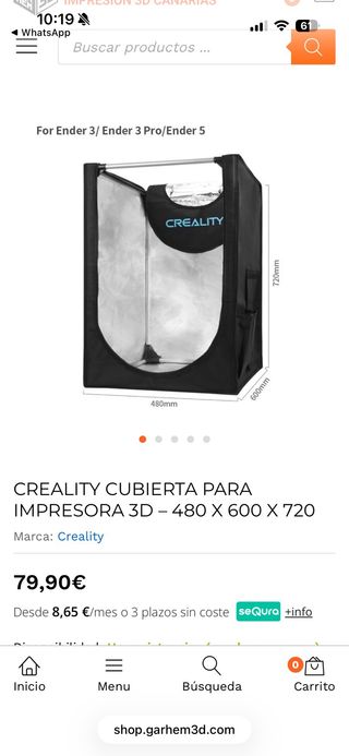 Cubierta para impresora 3D Creality