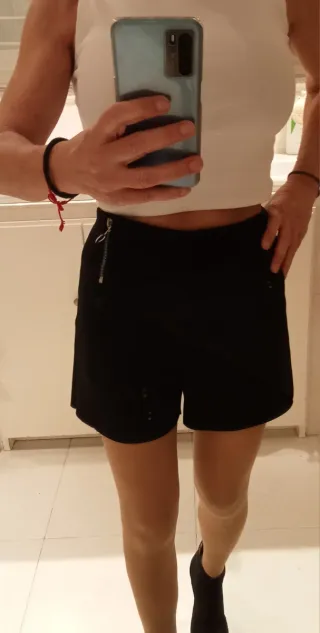 Mini falda pantalón negra