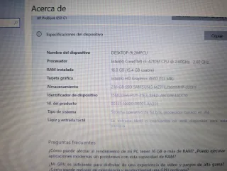 Portátil HP Gris y Negro
