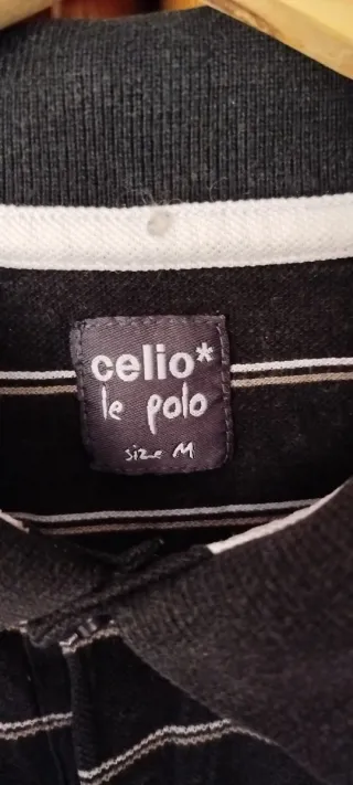 Polo rayas Celio negro y blanco