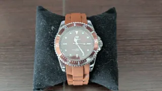 Reloj Marea Hombre Marrón y Plateado