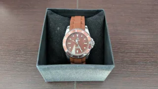 Reloj Marea Hombre Marrón y Plateado