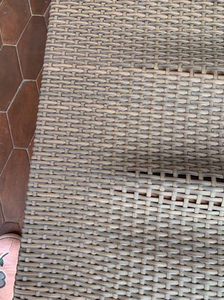 Módulo sofá exterior mimbre beige/marrón