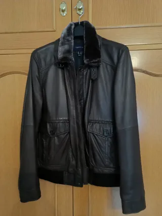 Cazadora aviador cuero marrón