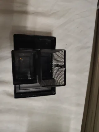 Organizador de escritorio de malla metálica negra