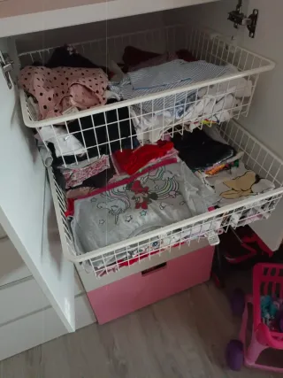 Lote Armarios infantiles Ikea rosa y blanco