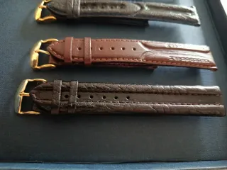Correas de piel para reloj (2 Marrones, 1 Azul, 1