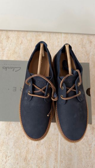 Zapatos Clarks Hombre Talla 42 Azul/Marrón.