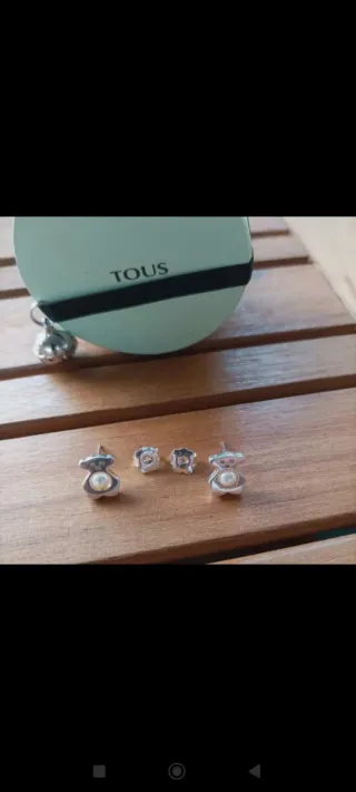 Pendientes Oso Tous Perla Plata