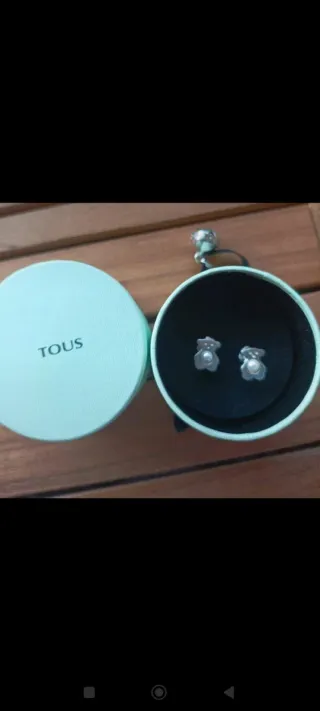 Pendientes Oso Tous Perla Plata