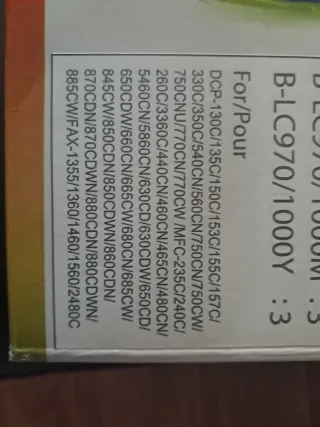 Tintas Brother LC970 (Negro, Cyan, Magenta, Amaril