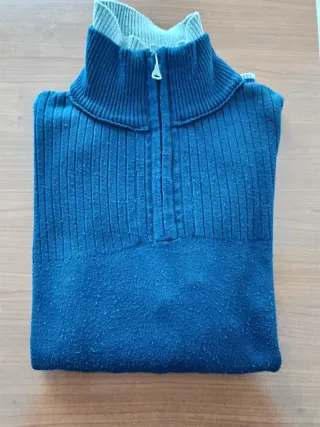 Maglione uomo blu/grigio con zip