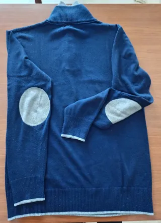 Maglione uomo blu/grigio con zip