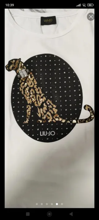 Camiseta Liu Jo Talla 42 Leopardo Lentejuelas